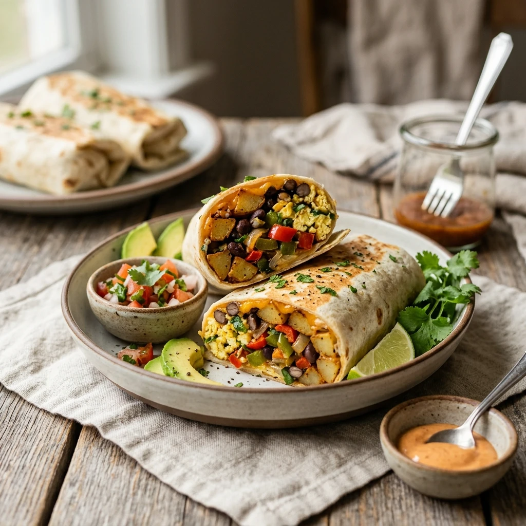 Sheet Pan Veggie Breakfast Burritos With Black Beans Meal Prep