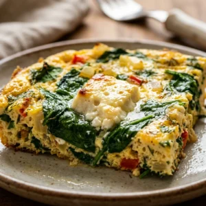 Sheet Pan Veggie Omelet With Spinach And Feta Feeds 12