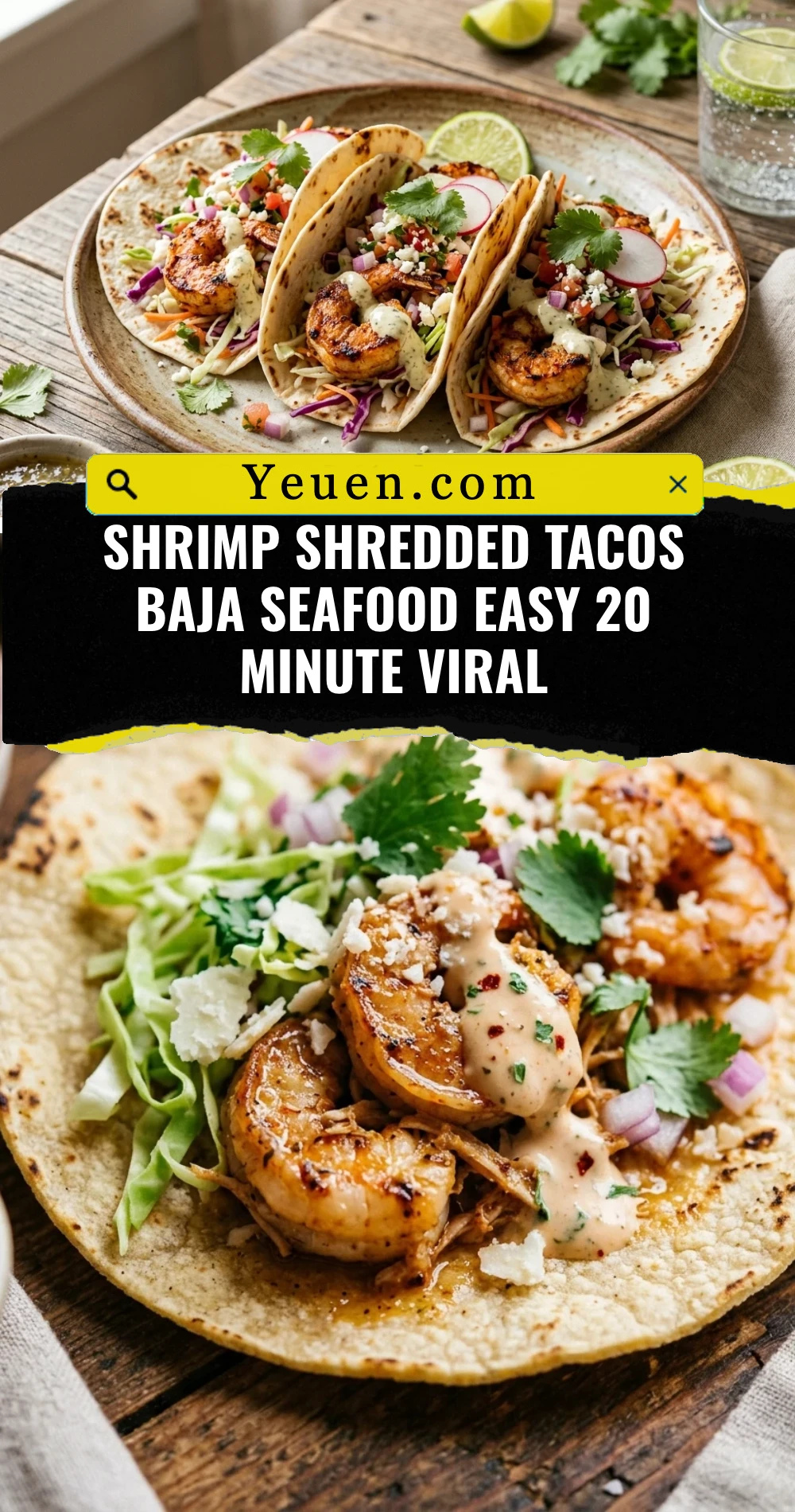 Shrimp Shredded Tacos Baja Seafood Easy 20 Minute Viral
