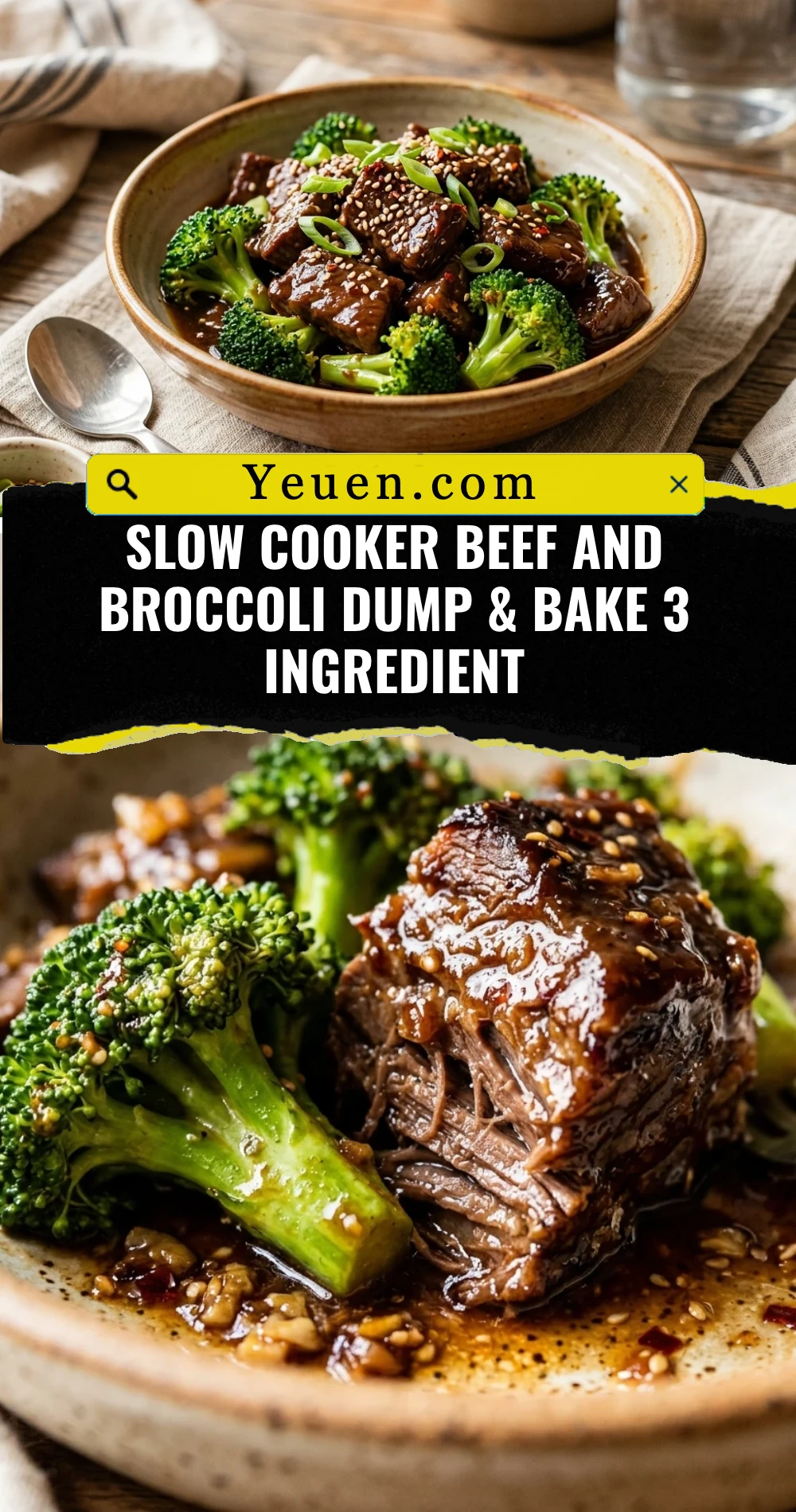 Slow Cooker Beef And Broccoli Dump & Bake 3 Ingredient