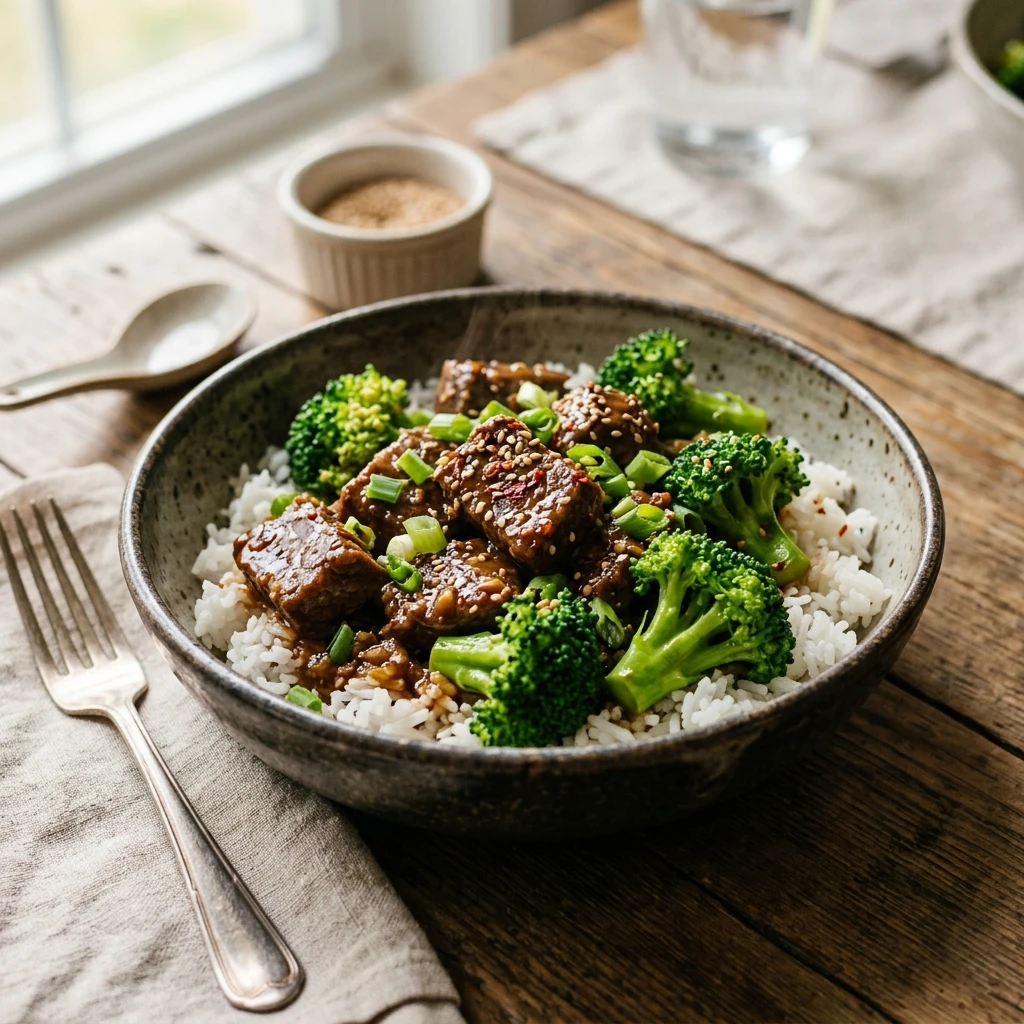 Slow Cooker Beef And Broccoli Dump & Bake 3 Ingredient
