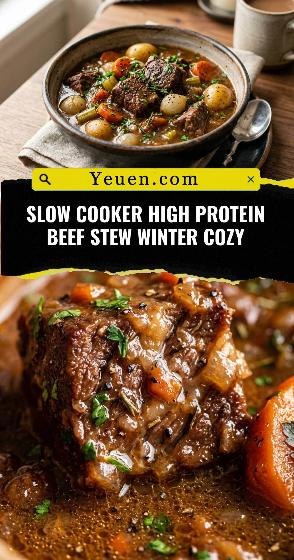 Slow Cooker High Protein Beef Stew Winter Cozy