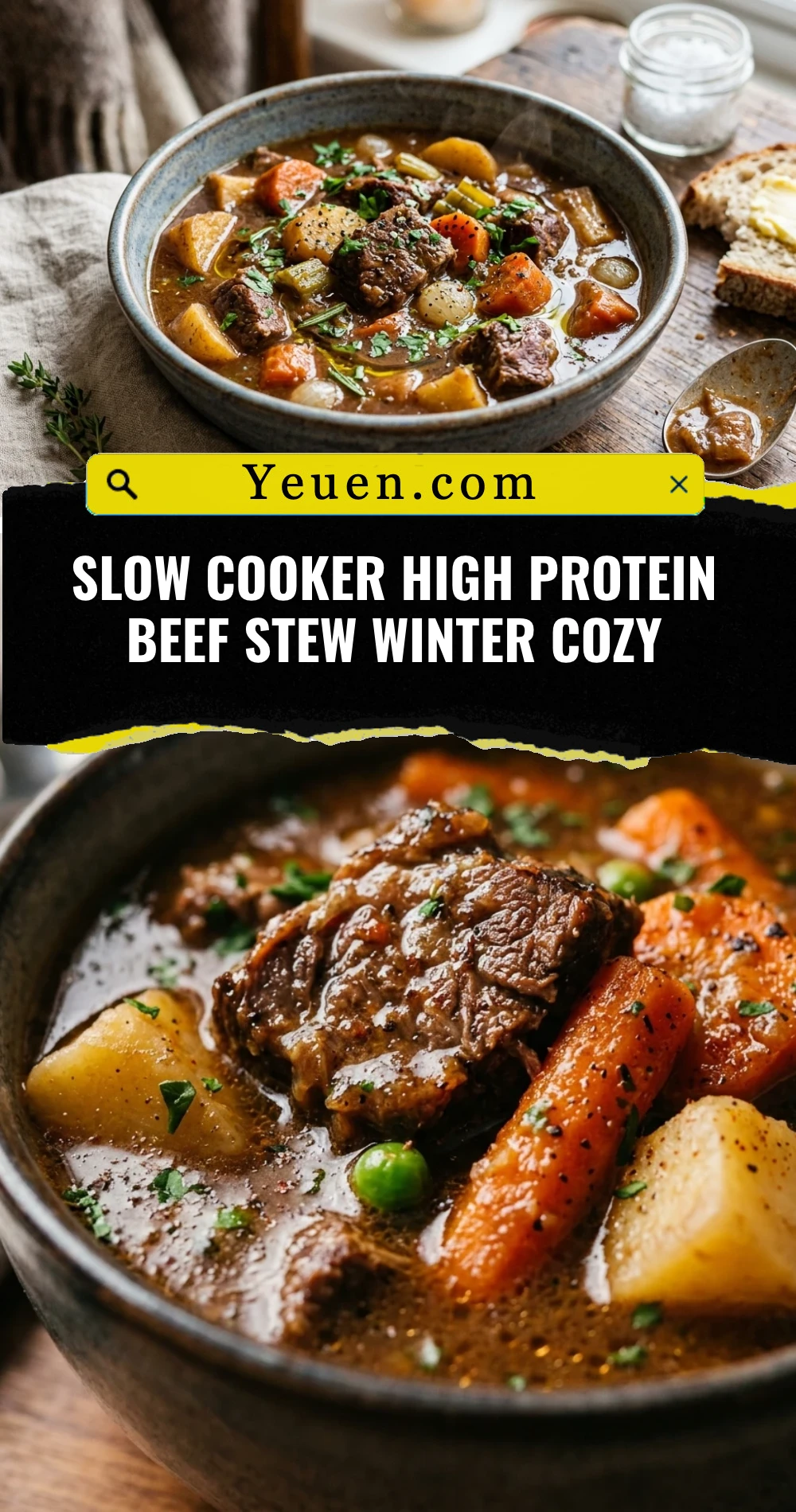 Slow Cooker High Protein Beef Stew Winter Cozy