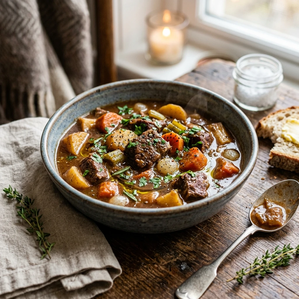 Slow Cooker High Protein Beef Stew Winter Cozy