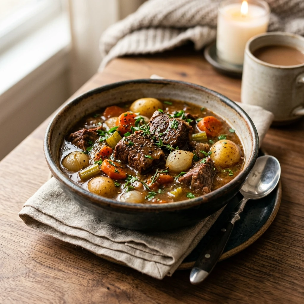 Slow Cooker High Protein Beef Stew Winter Cozy