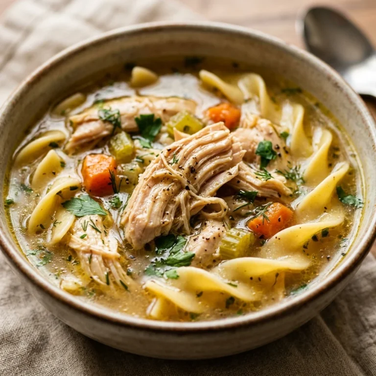 Slow Cooker High Protein Chicken Noodle Soup Healthy
