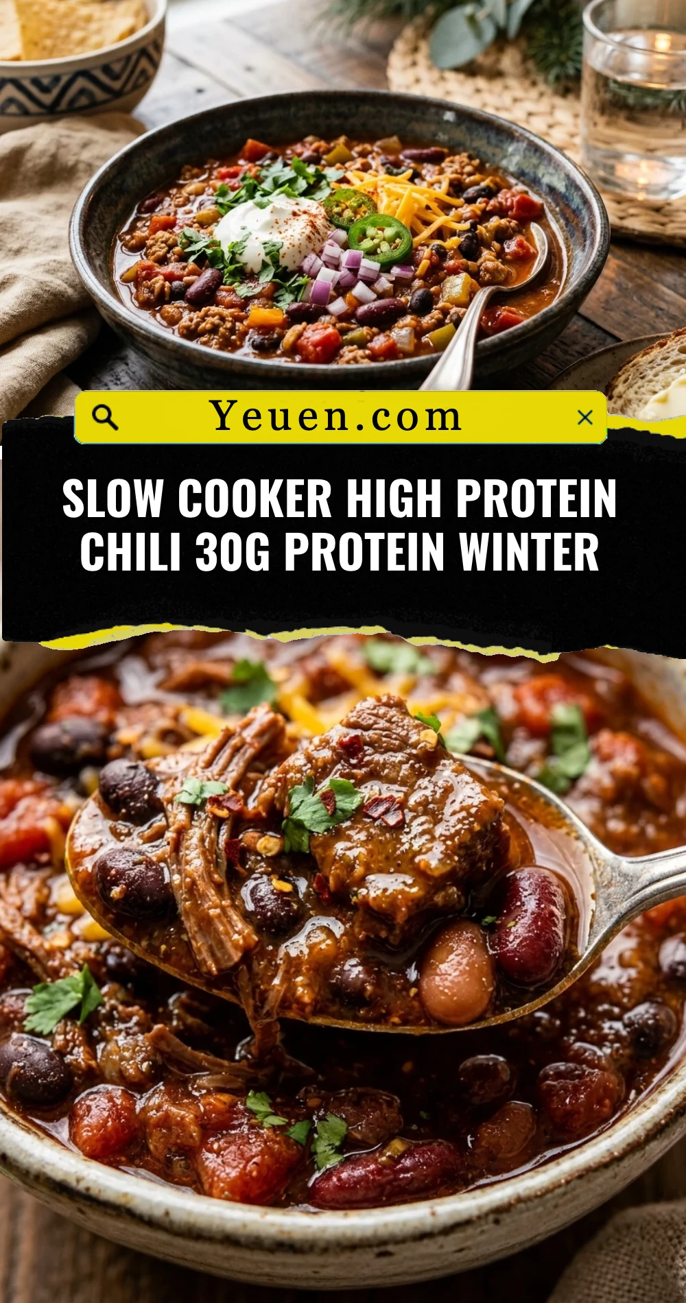 Slow Cooker High Protein Chili 30g Protein Winter