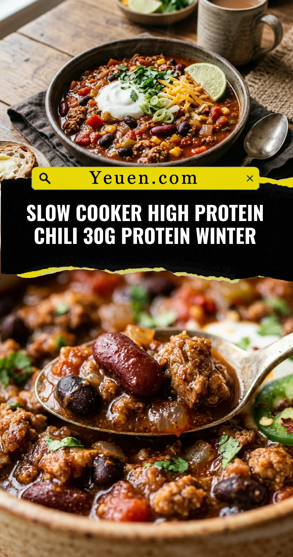 Slow Cooker High Protein Chili 30g Protein Winter