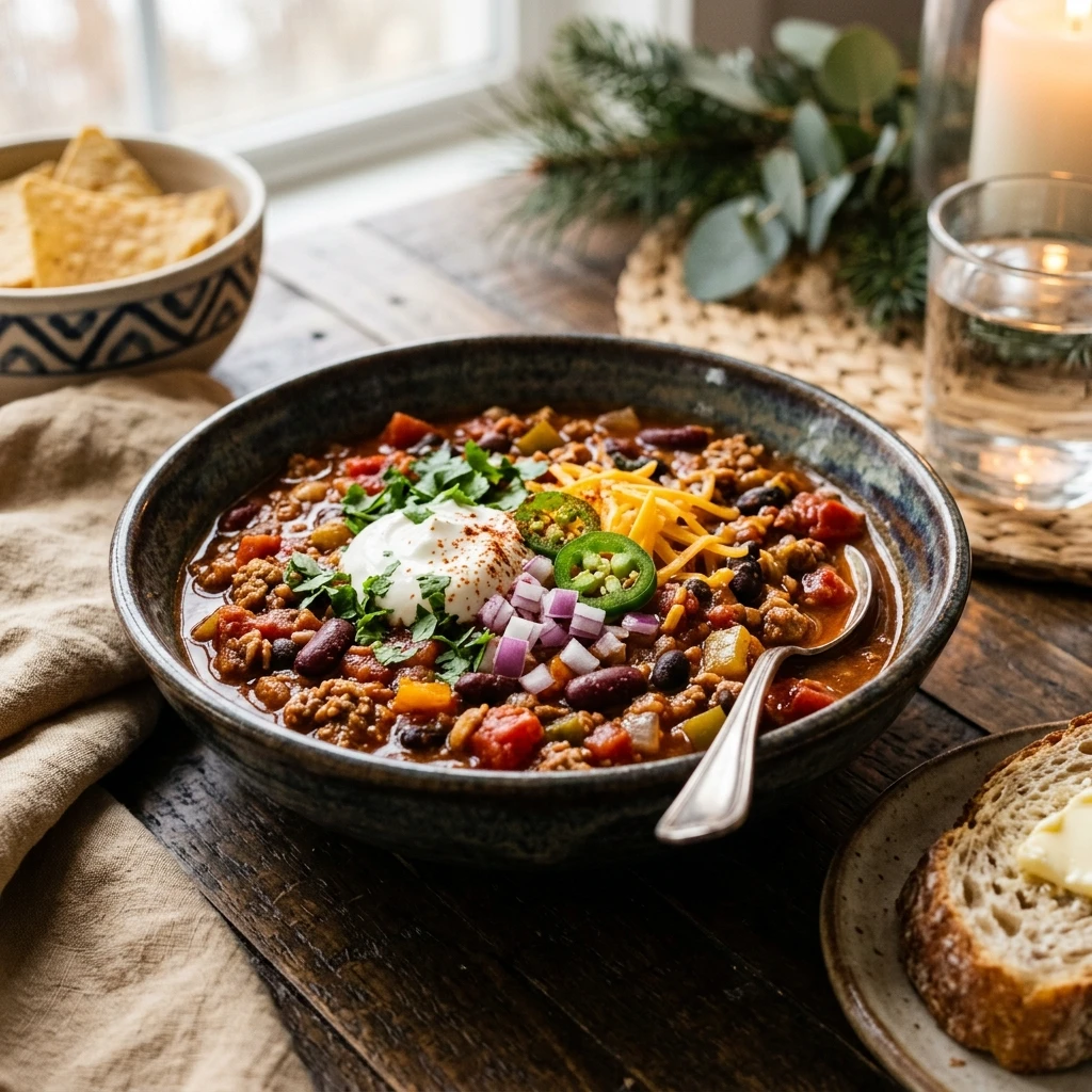 Slow Cooker High Protein Chili 30g Protein Winter