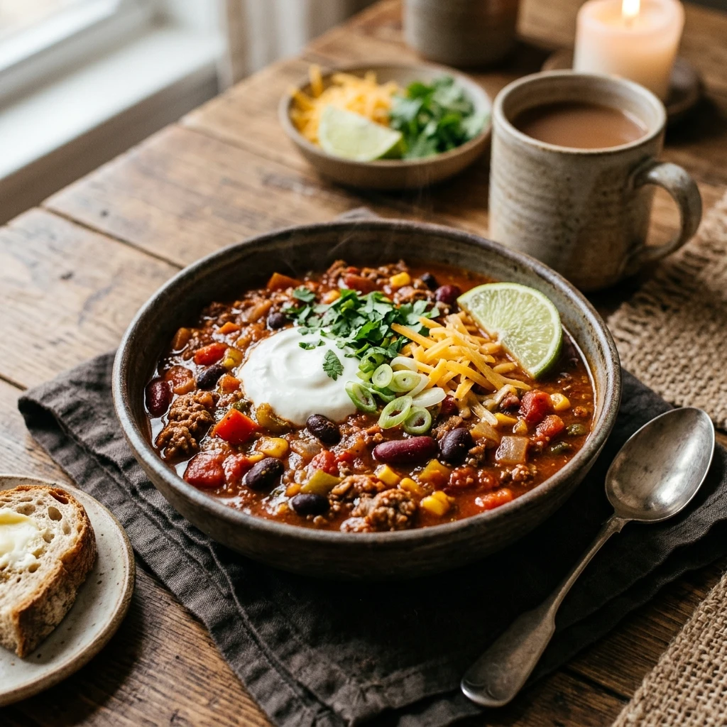 Slow Cooker High Protein Chili 30g Protein Winter