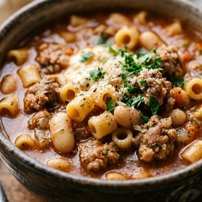 Slow Cooker High Protein Pasta Fagioli 30g Protein