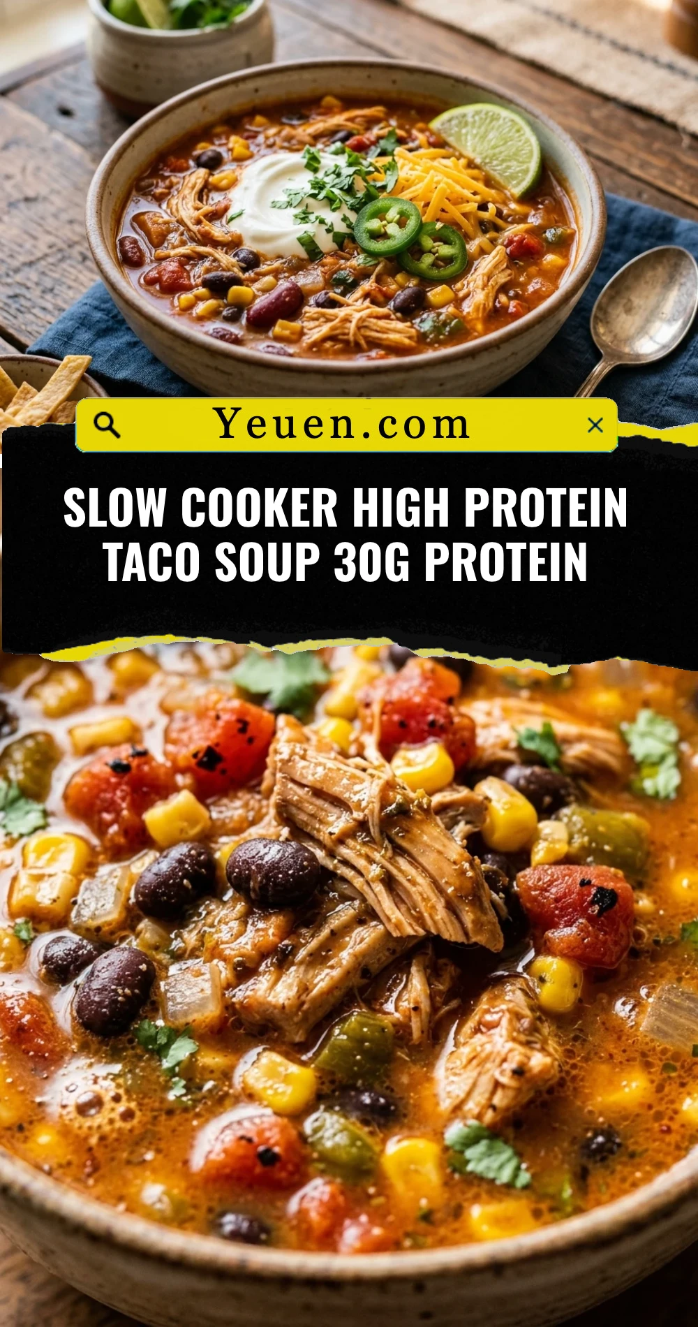 Slow Cooker High Protein Taco Soup 30g Protein