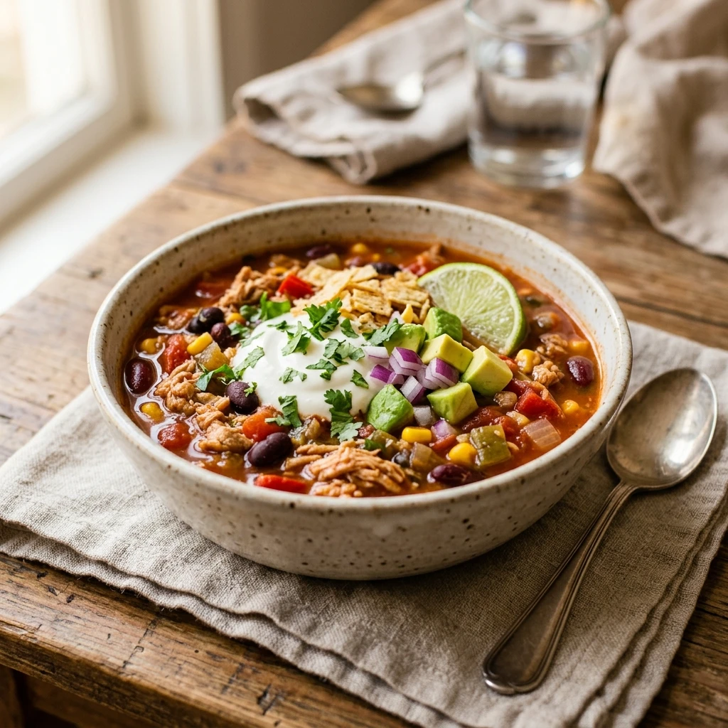 Slow Cooker High Protein Taco Soup 30g Protein