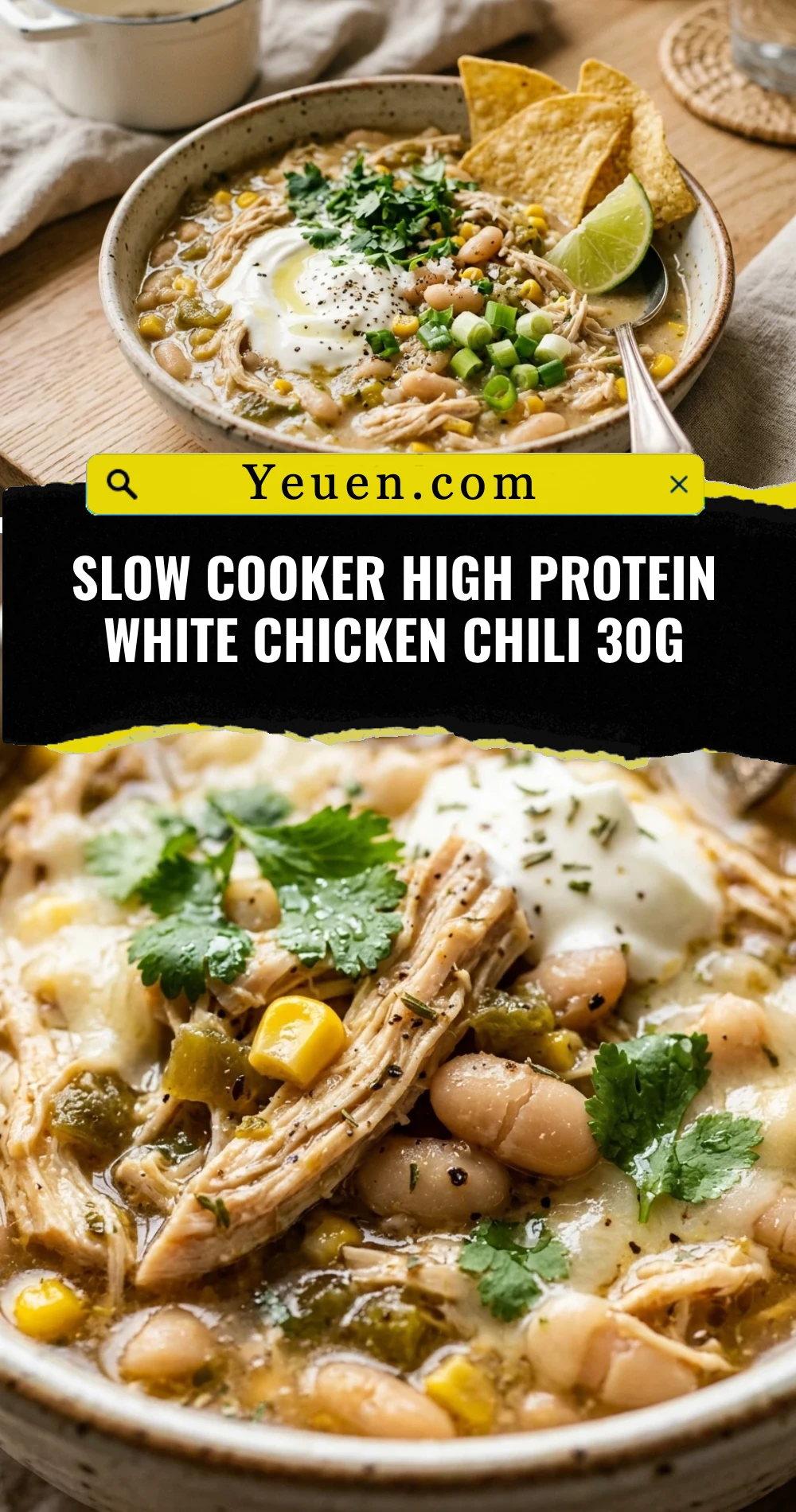 Slow Cooker High Protein White Chicken Chili 30g