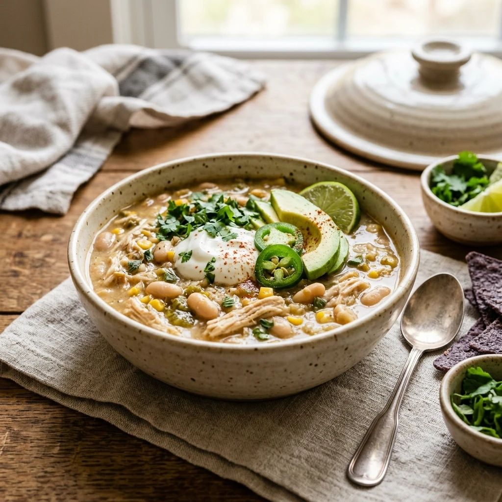 Slow Cooker High Protein White Chicken Chili 30g