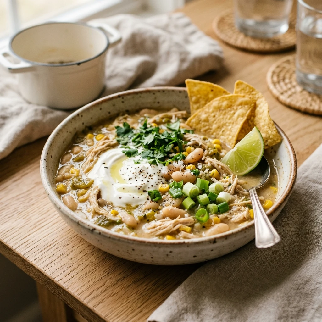 Slow Cooker High Protein White Chicken Chili 30g