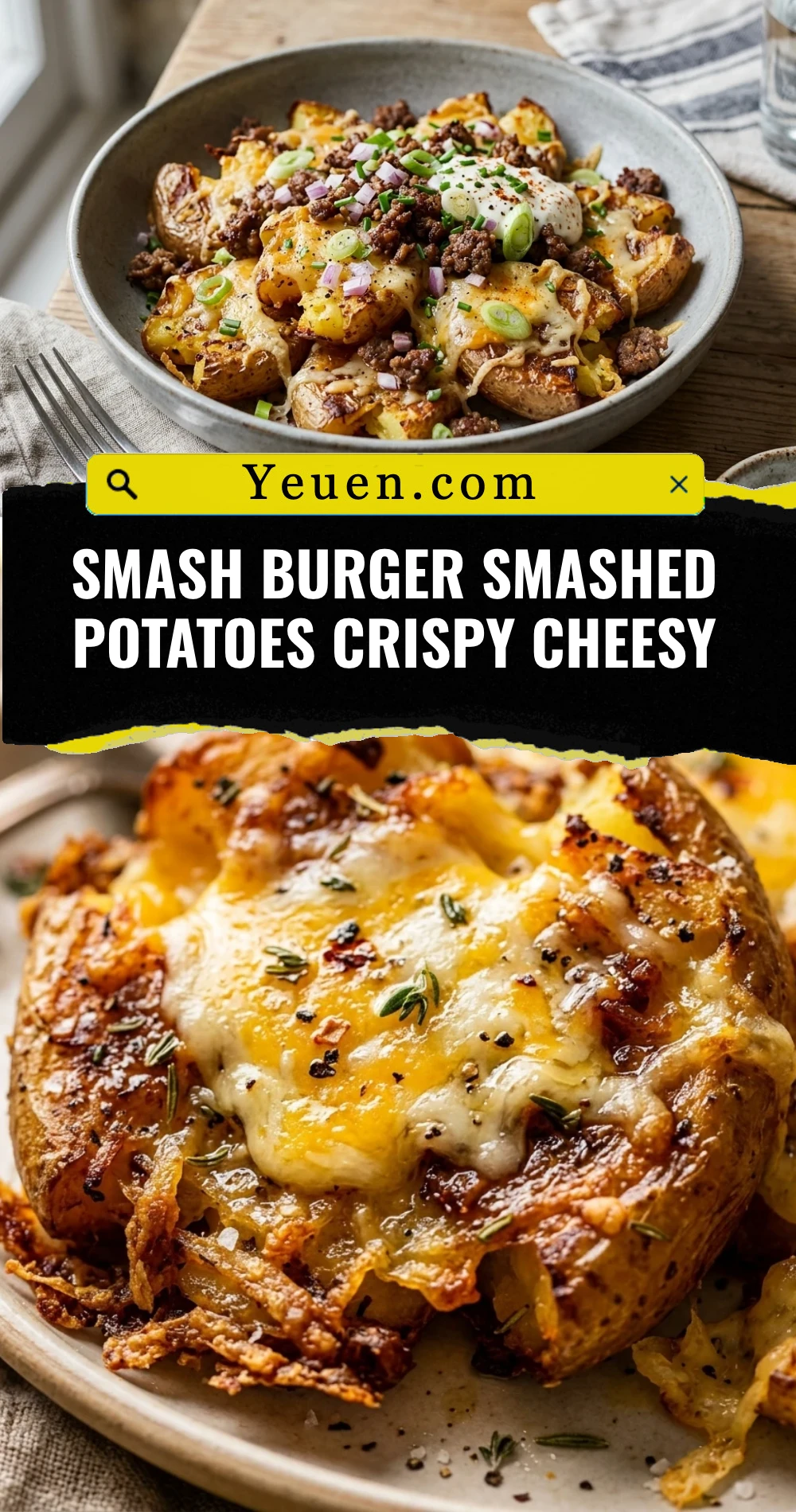 Smash Burger Smashed Potatoes Crispy Cheesy