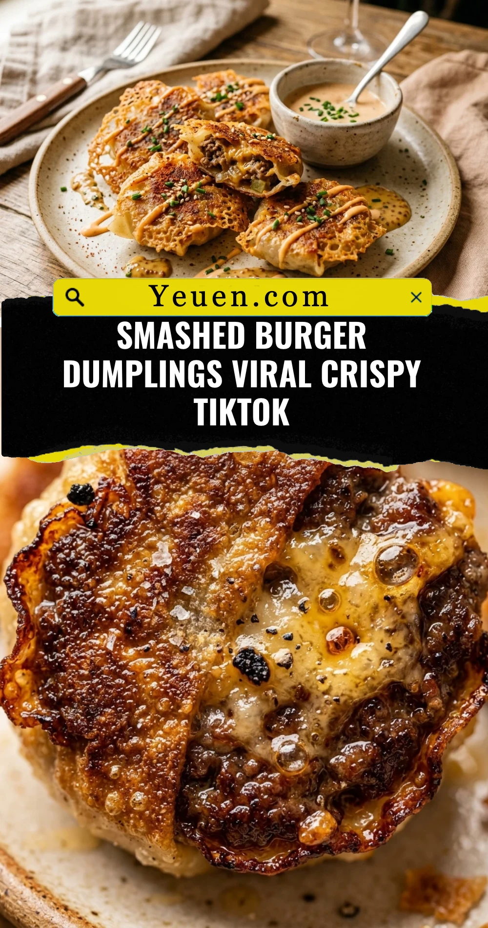 Smashed Burger Dumplings Viral Crispy TikTok