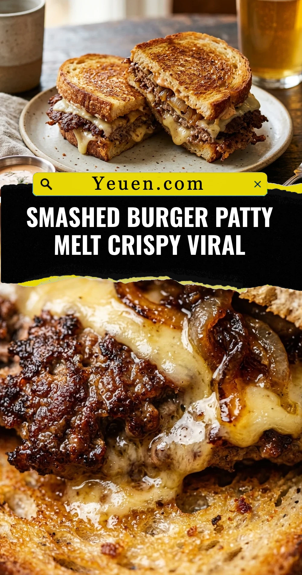 Smashed Burger Patty Melt Crispy Viral