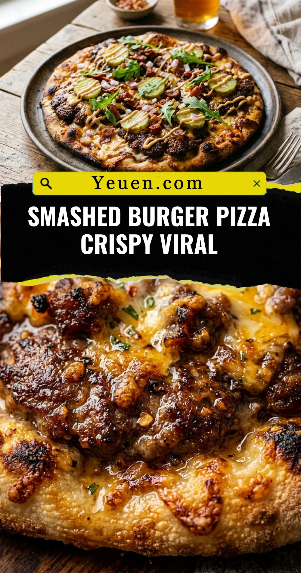 Smashed Burger Pizza Crispy Viral