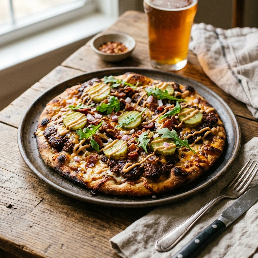 Smashed Burger Pizza Crispy Viral