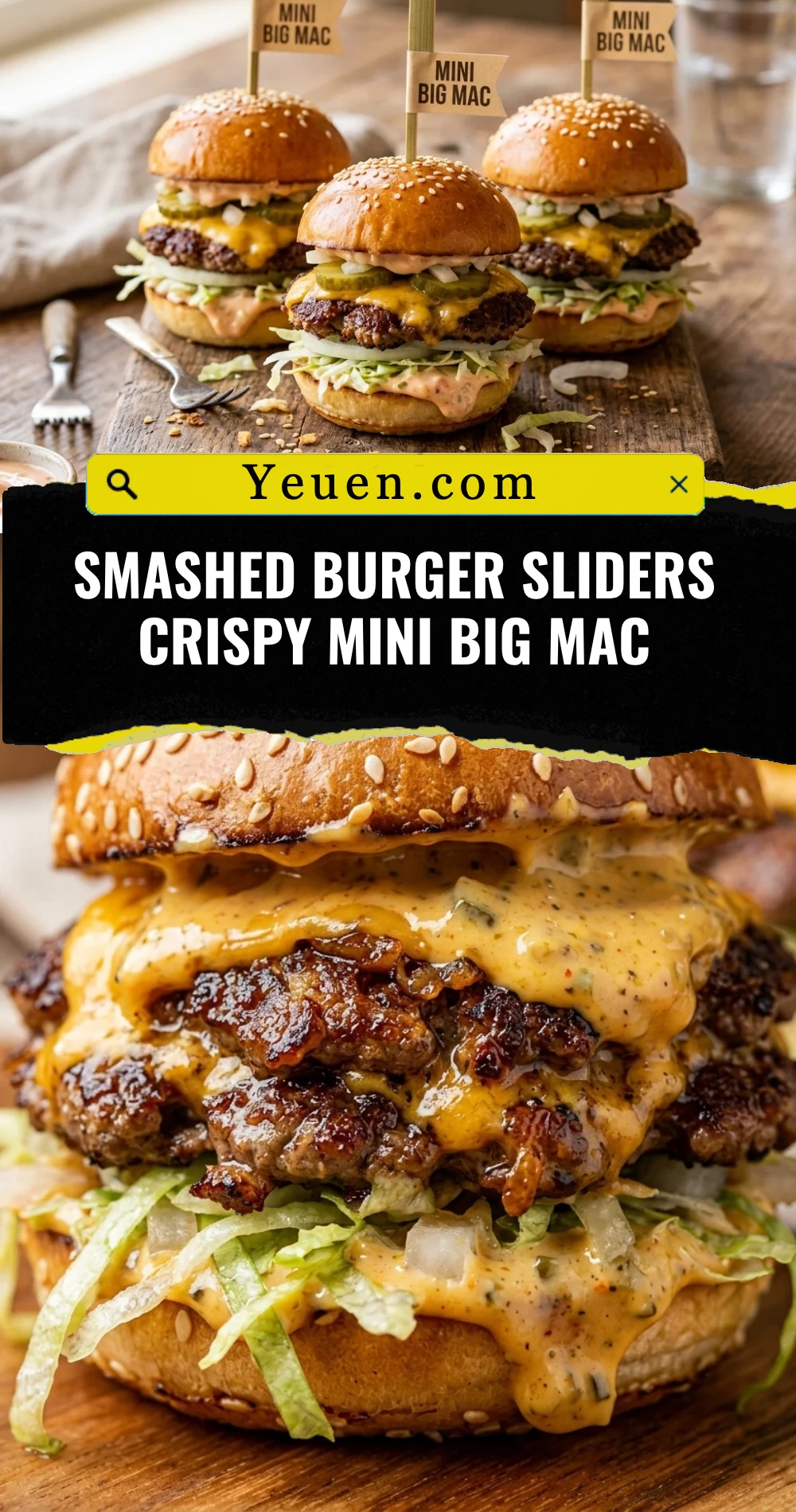 Smashed Burger Sliders Crispy Mini Big Mac