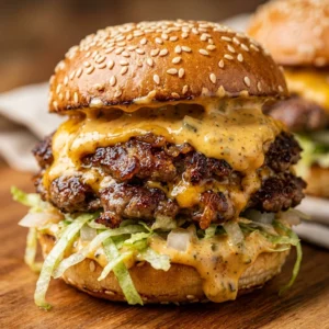 Smashed Burger Sliders Crispy Mini Big Mac