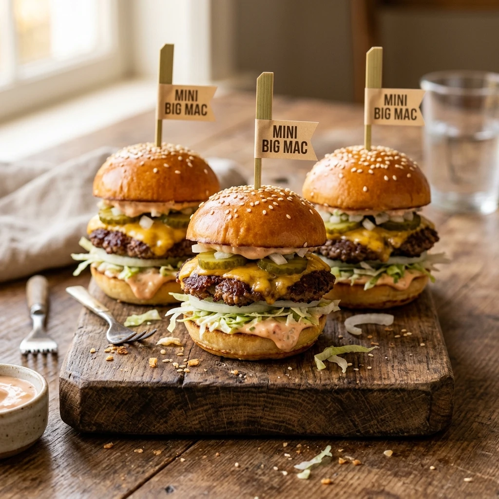 Smashed Burger Sliders Crispy Mini Big Mac