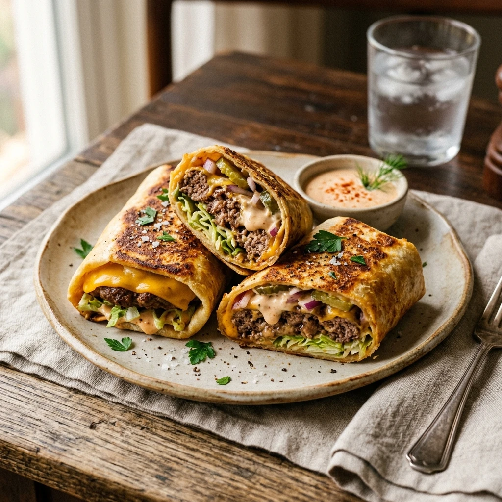 Smashed Burger Wraps Crispy Viral TikTok
