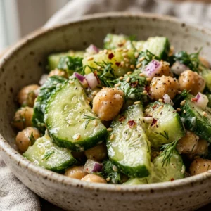 Smashed Cucumber Chickpea Salad Viral High Protein