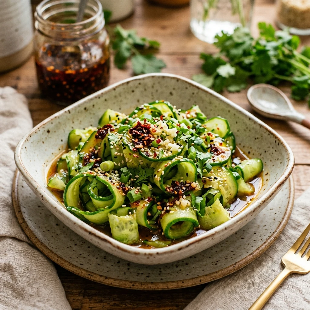 Smashed Cucumber Noodles Viral TikTok Low Carb