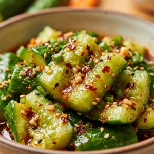 Smashed Cucumber Salad Spicy Asian TikTok Viral