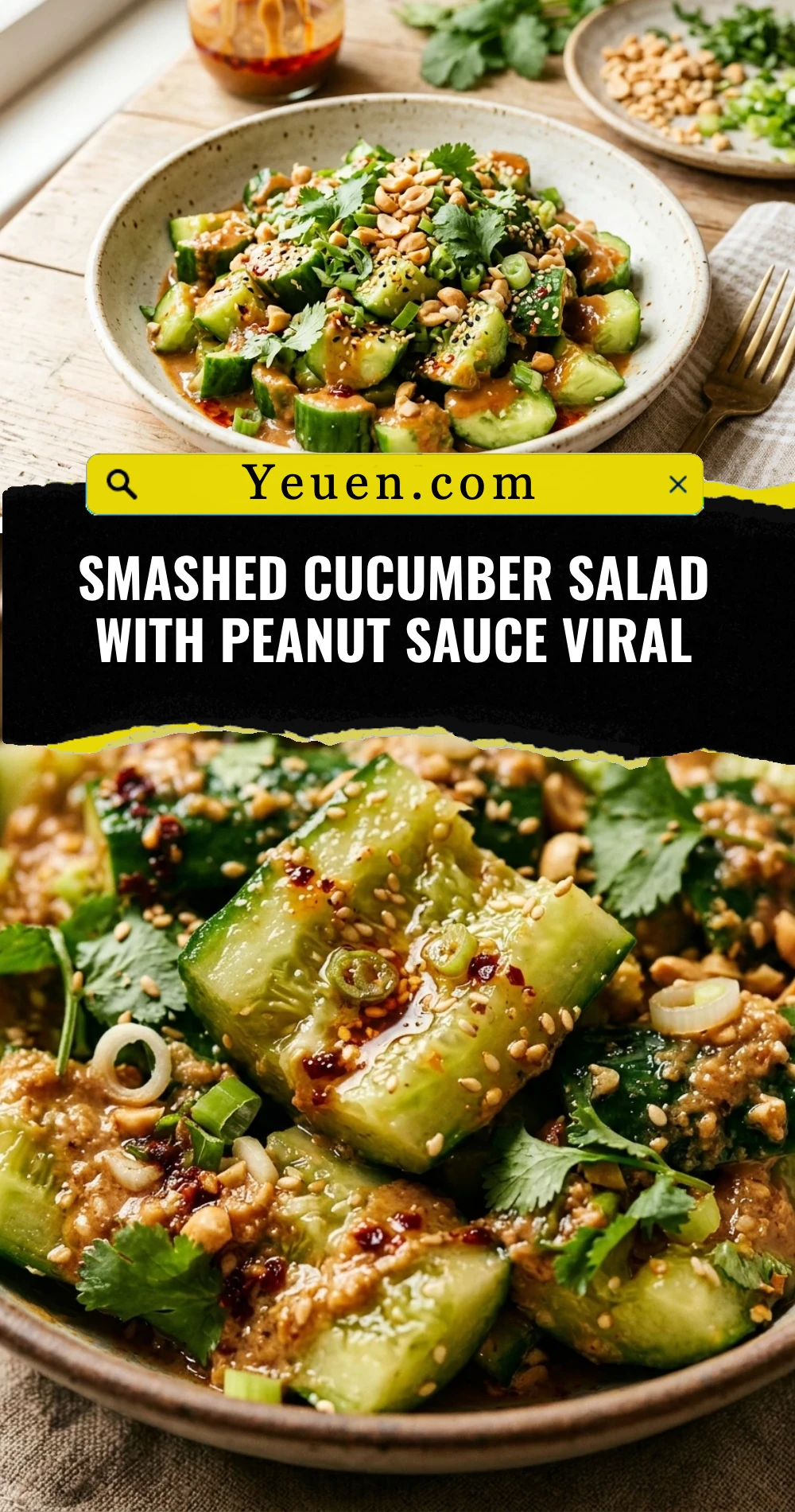 Smashed Cucumber Salad With Peanut Sauce Viral