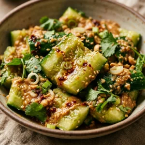 Smashed Cucumber Salad With Peanut Sauce Viral