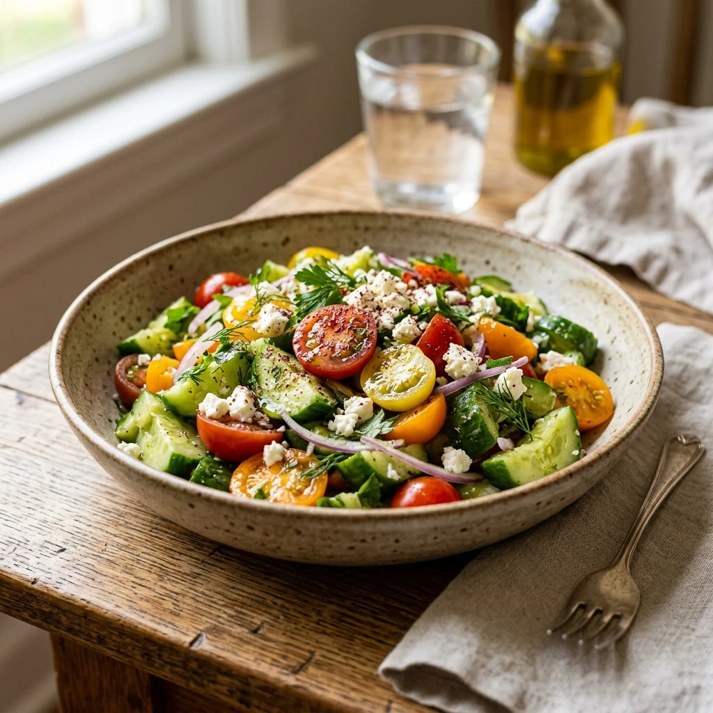 Smashed Cucumber Tomato Feta Salad Viral