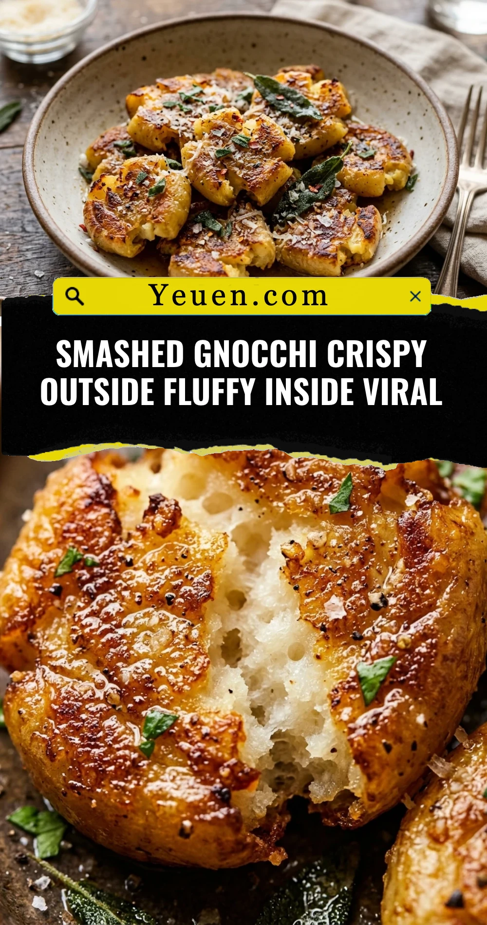 Smashed Gnocchi Crispy Outside Fluffy Inside Viral