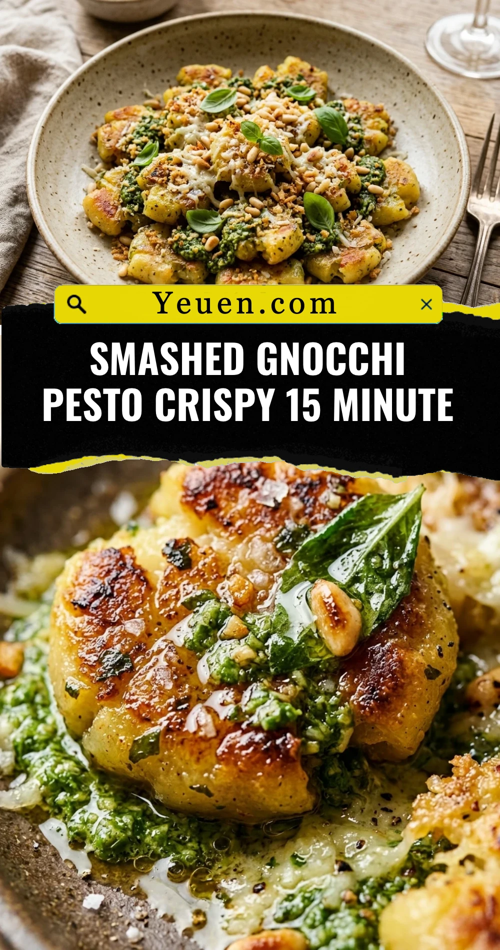 Smashed Gnocchi Pesto Crispy 15 Minute
