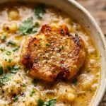 Smashed Gnocchi Soup Crispy Crouton Topping