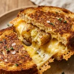 Smashed Potato Grilled Cheese Crispy Cheesy