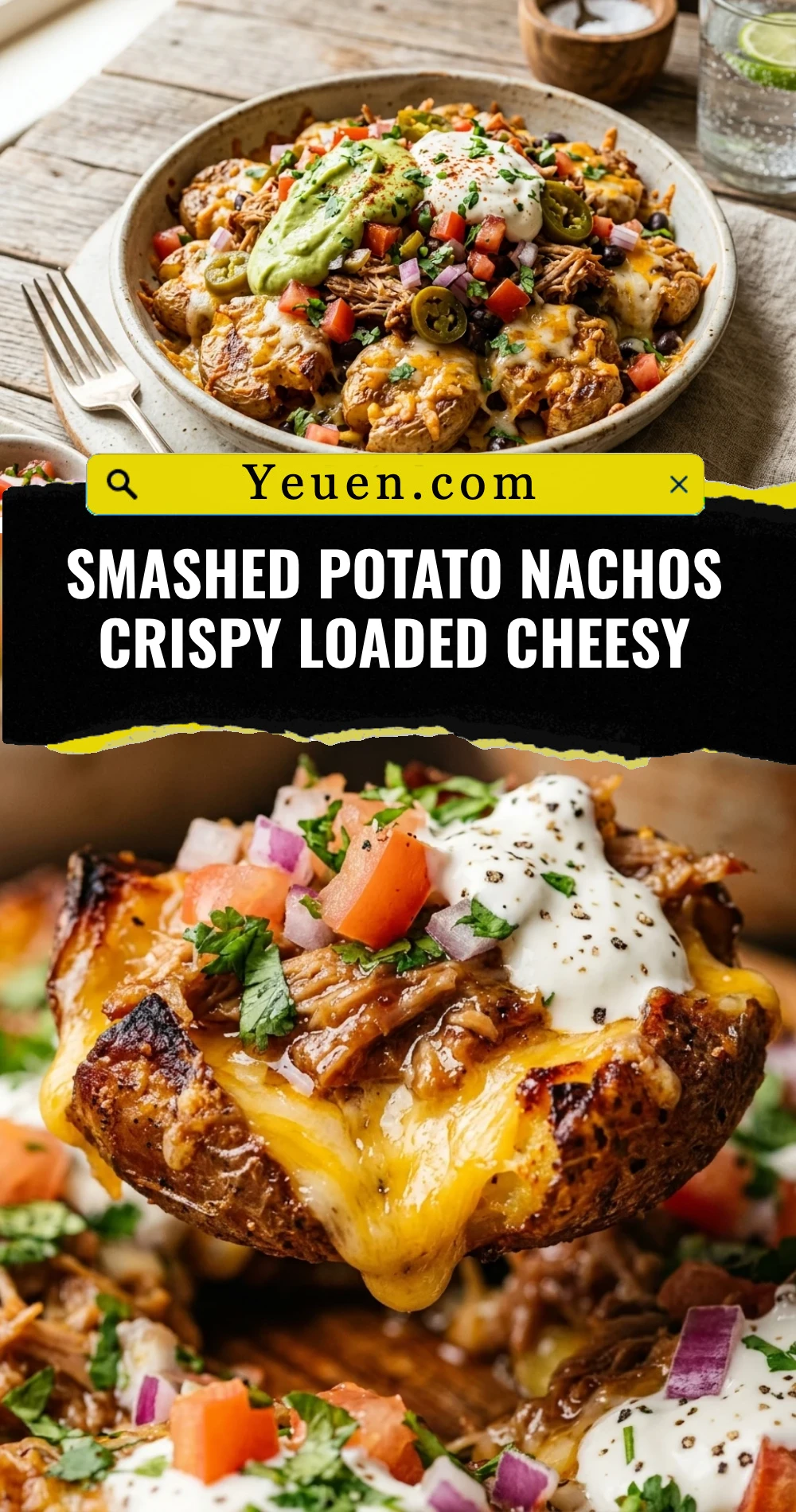 Smashed Potato Nachos Crispy Loaded Cheesy