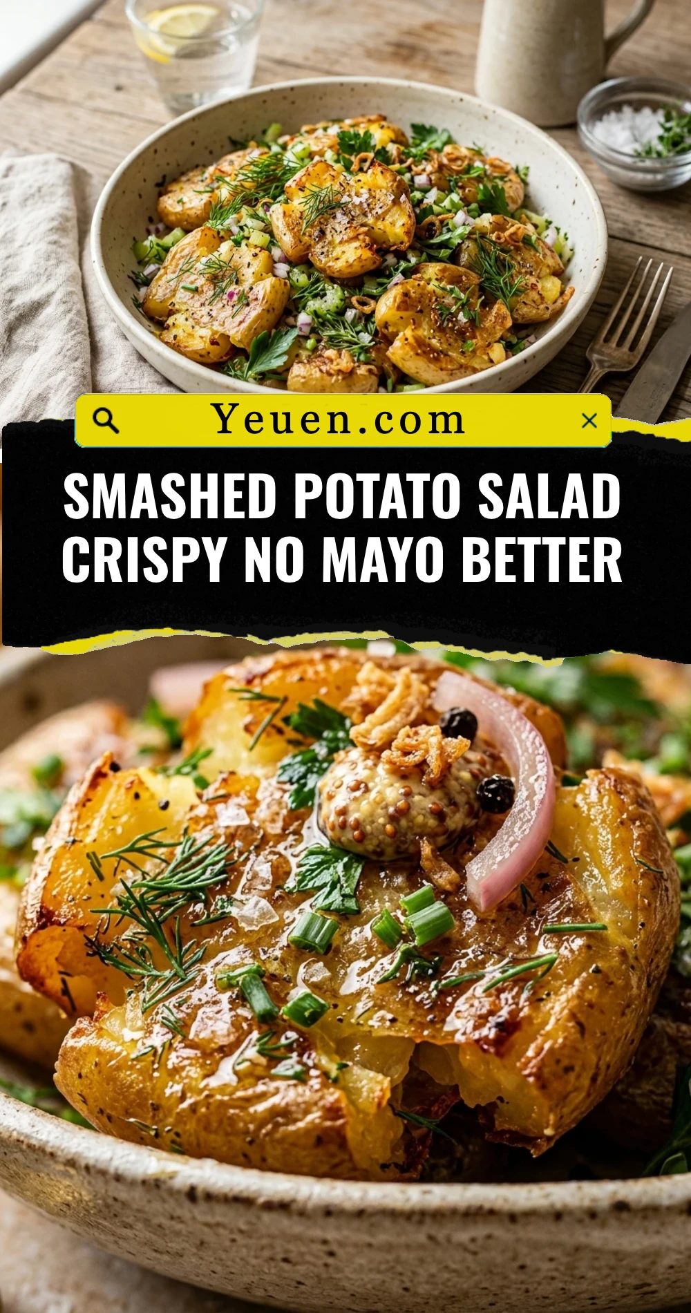 Smashed Potato Salad Crispy No Mayo Better