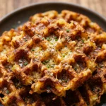 Smashed Potato Waffles Crispy Cheesy Leftover Hack