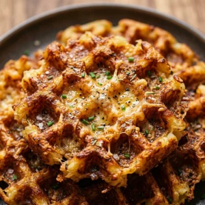 Smashed Potato Waffles Crispy Cheesy Leftover Hack