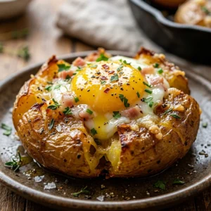 Smashed Potatoes Breakfast Crispy With Eggs