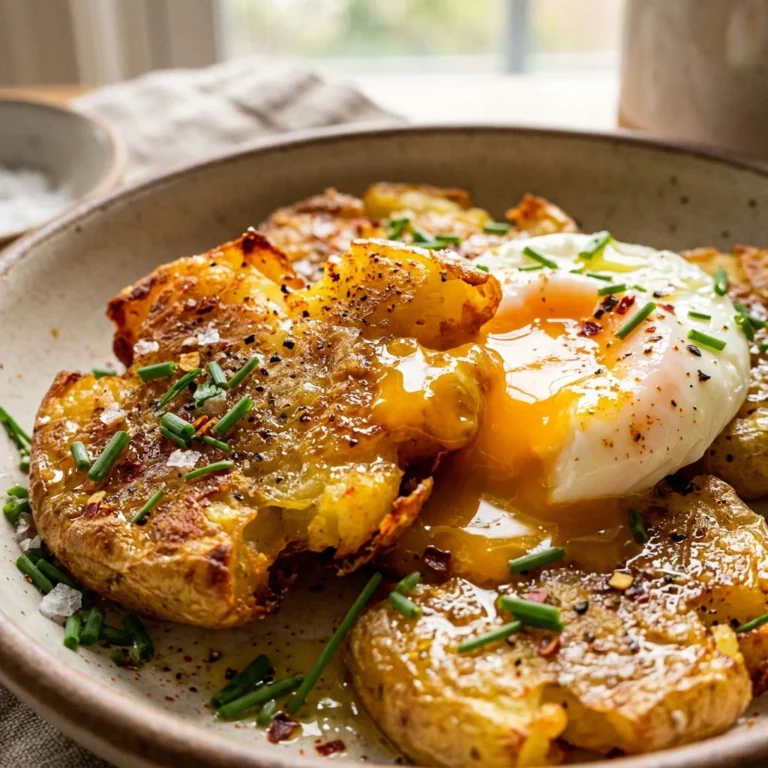 Smashed Potatoes Breakfast Crispy With Eggs