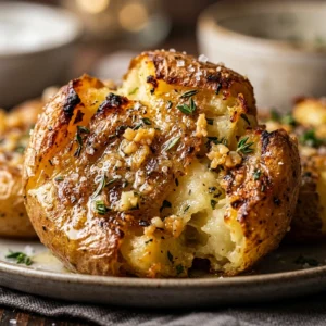 Smashed Potatoes Oven Crispy Garlic Butter