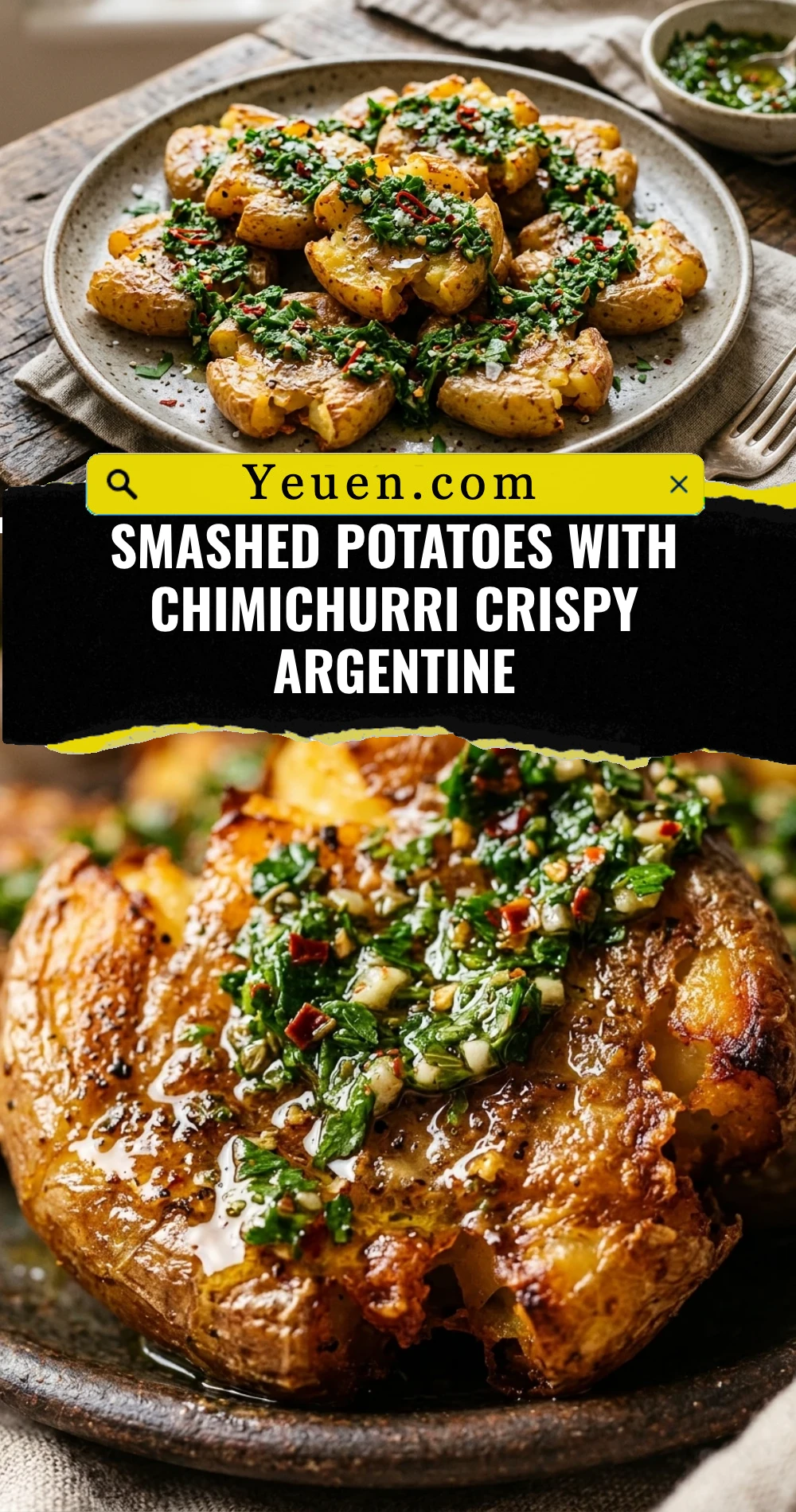 Smashed Potatoes With Chimichurri Crispy Argentine