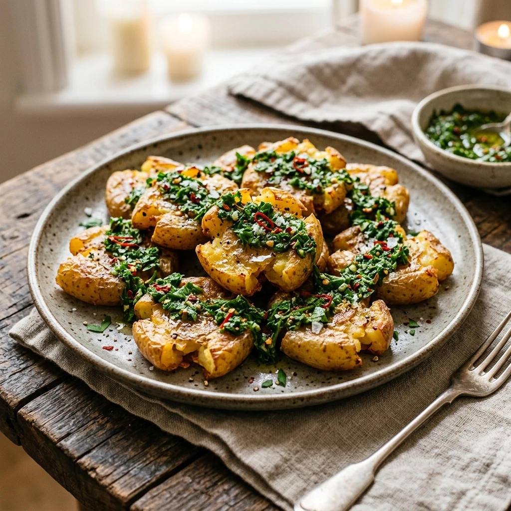 Smashed Potatoes With Chimichurri Crispy Argentine