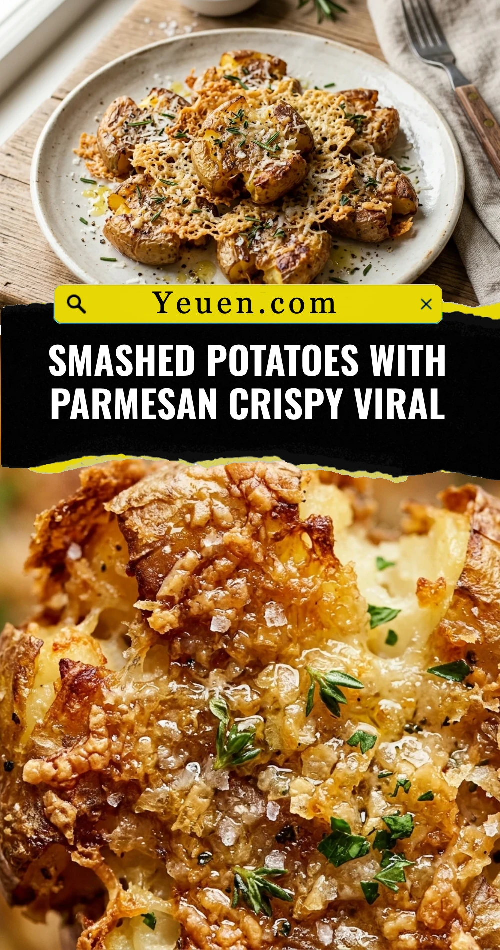 Smashed Potatoes With Parmesan Crispy Viral