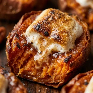 Smashed Sweet Potatoes Crispy With Marshmallow Fall